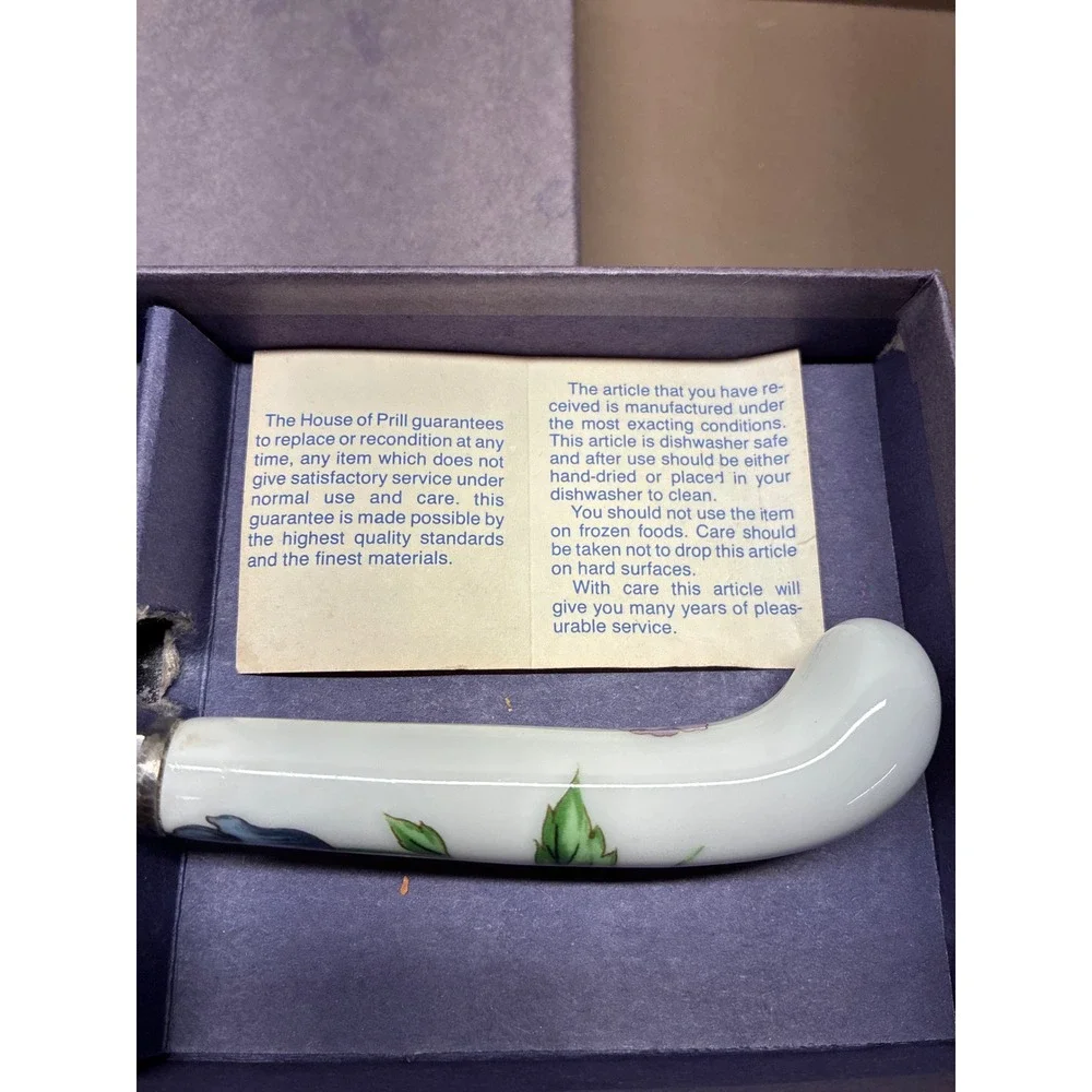 Vintage Cheese Slicer House of Prill Poppy floral pattern Porcelain‎ England